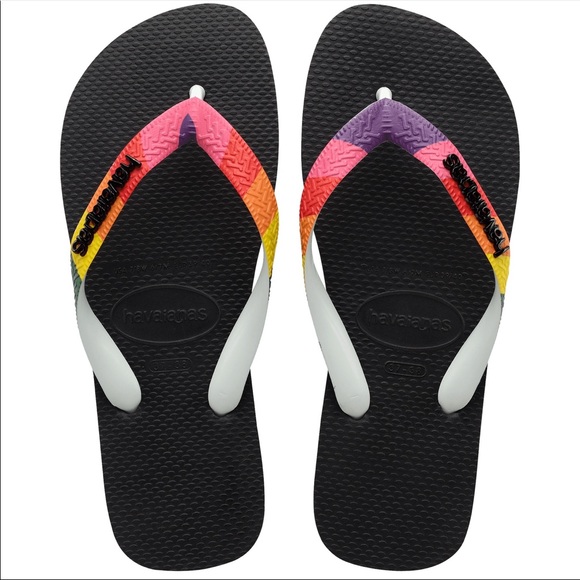 HAVAIANAS UNISEX PRIDE RAINBOW STRAP FLIP FLOPS - Picture 1 of 10